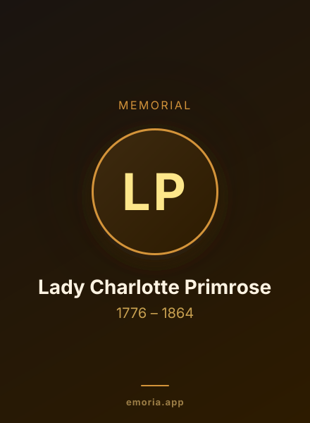 Memorial portrait of Lady Charlotte Primrose