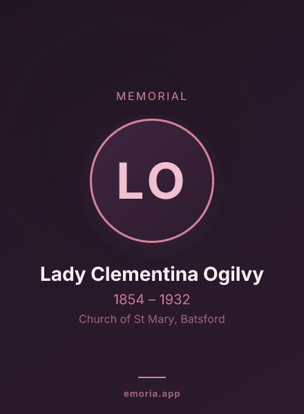 Memorial portrait of Lady Clementina Ogilvy