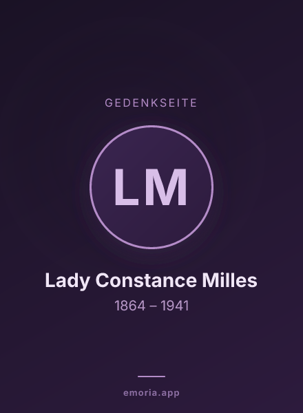 Gedenkportrait von Lady Constance Milles