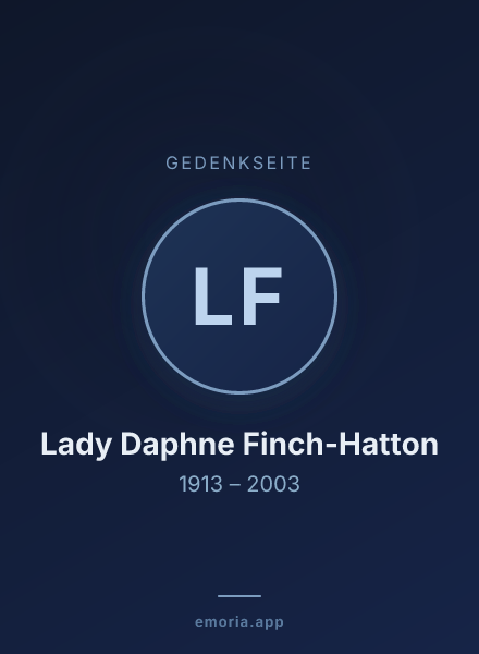 Gedenkportrait von Lady Daphne Finch-Hatton