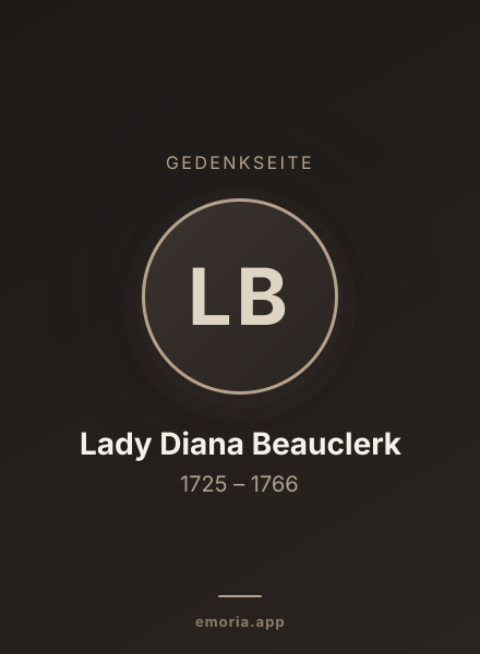 Gedenkportrait von Lady Diana Beauclerk