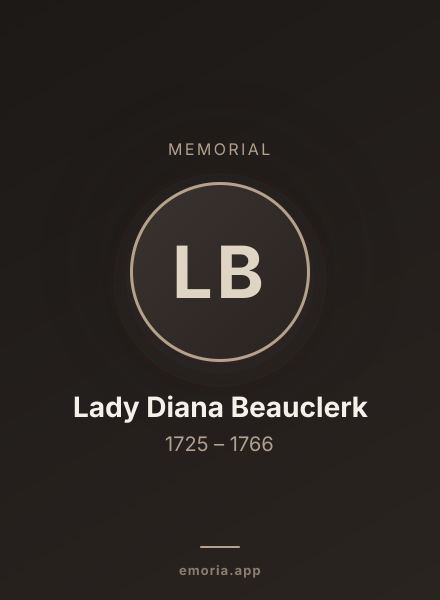 Memorial portrait of Lady Diana Beauclerk
