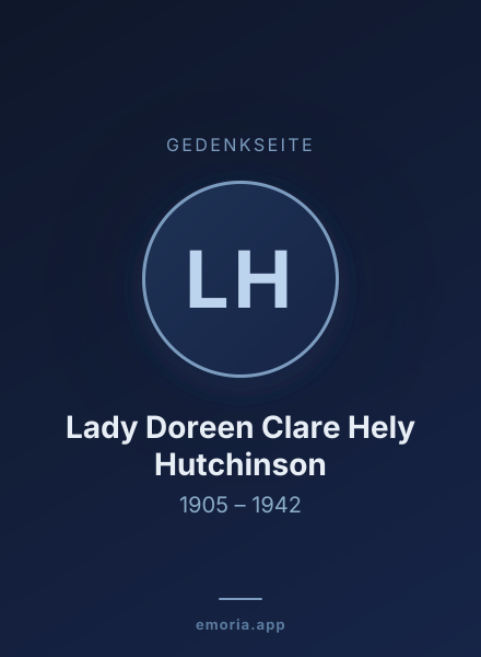 Gedenkportrait von Lady Doreen Clare Hely Hutchinson
