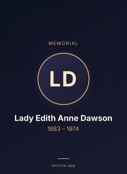 Memorial portrait of Lady Edith Anne Dawson
