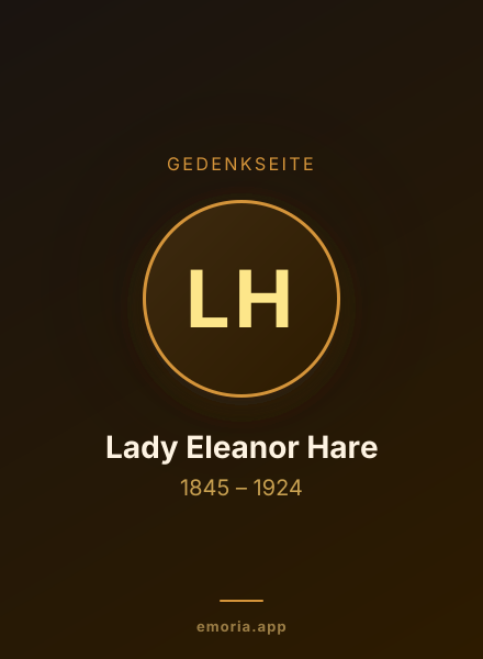 Gedenkportrait von Lady Eleanor Hare
