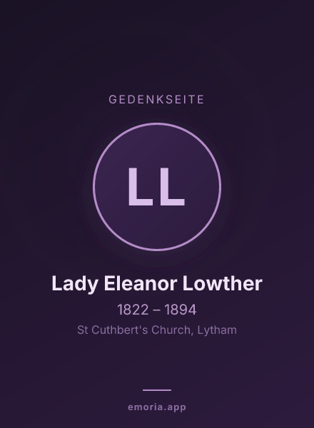 Gedenkportrait von Lady Eleanor Lowther