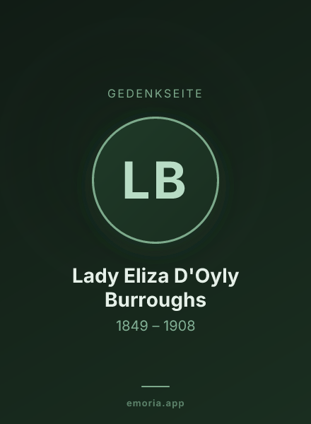 Gedenkportrait von Lady Eliza D'Oyly Burroughs