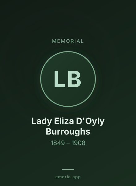 Memorial portrait of Lady Eliza D'Oyly Burroughs