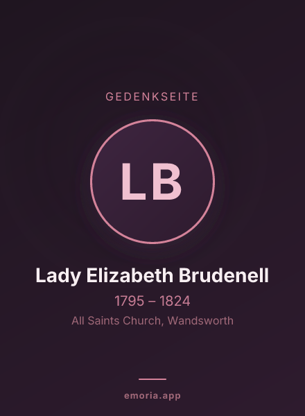 Gedenkportrait von Lady Elizabeth Brudenell