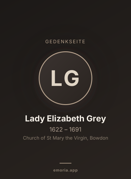 Gedenkportrait von Lady Elizabeth Grey