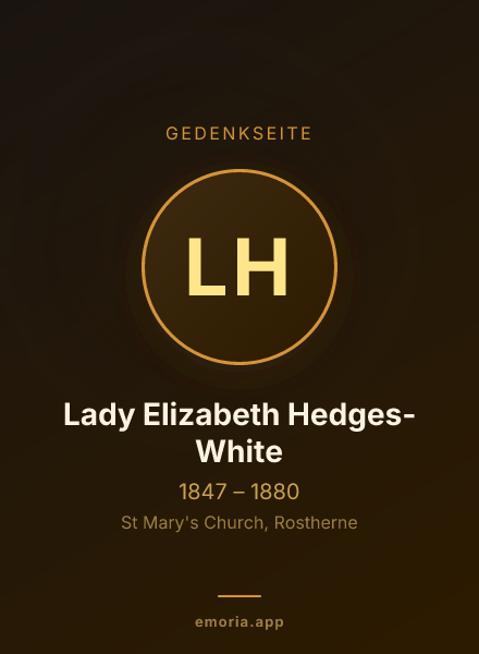 Gedenkportrait von Lady Elizabeth Hedges-White