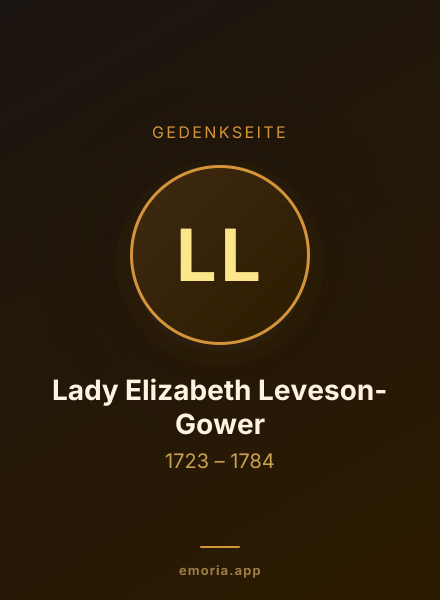 Gedenkportrait von Lady Elizabeth Leveson-Gower
