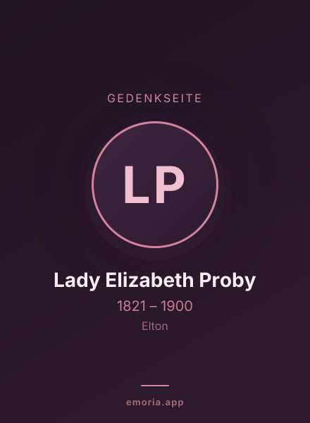 Gedenkportrait von Lady Elizabeth Proby