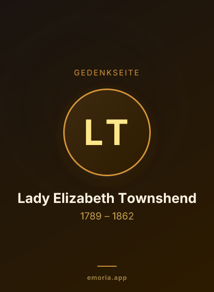 Gedenkportrait von Lady Elizabeth Townshend