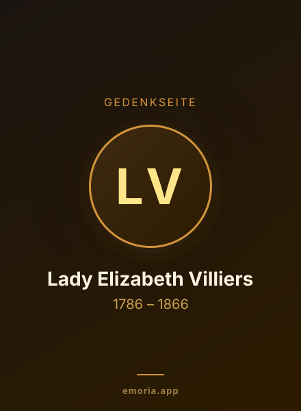 Gedenkportrait von Lady Elizabeth Villiers