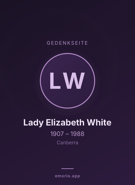 Gedenkportrait von Lady Elizabeth White