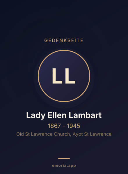 Gedenkportrait von Lady Ellen Lambart