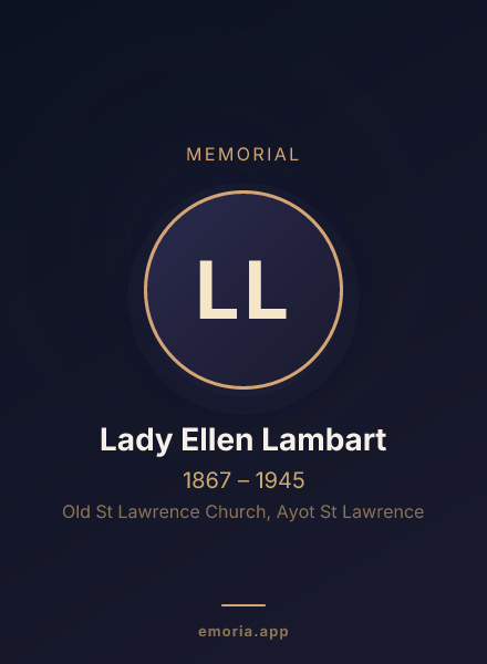 Memorial portrait of Lady Ellen Lambart