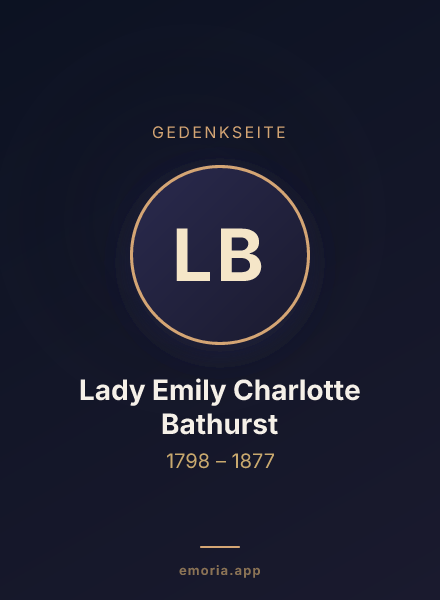Gedenkportrait von Lady Emily Charlotte Bathurst