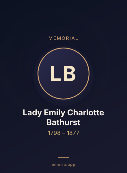 Memorial portrait of Lady Emily Charlotte Bathurst