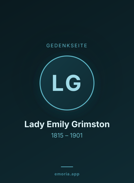Gedenkportrait von Lady Emily Grimston