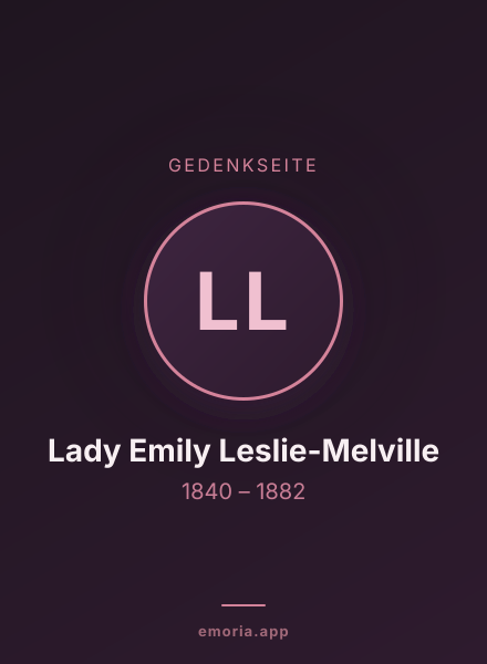 Gedenkportrait von Lady Emily Leslie-Melville