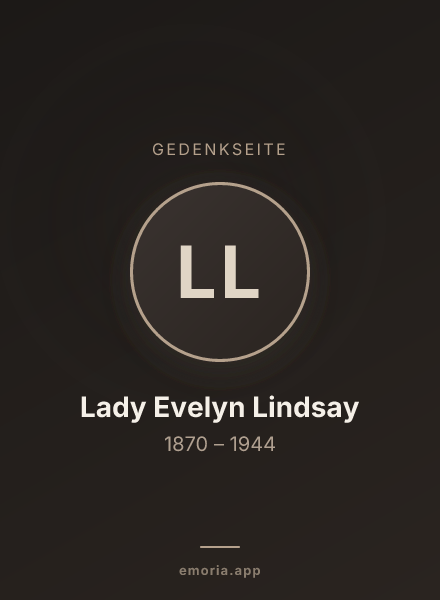 Gedenkportrait von Lady Evelyn Lindsay
