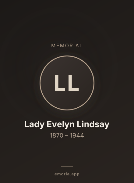 Memorial portrait of Lady Evelyn Lindsay