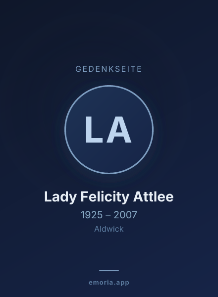 Gedenkportrait von Lady Felicity Attlee