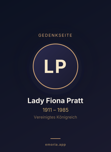 Gedenkportrait von Lady Fiona Pratt
