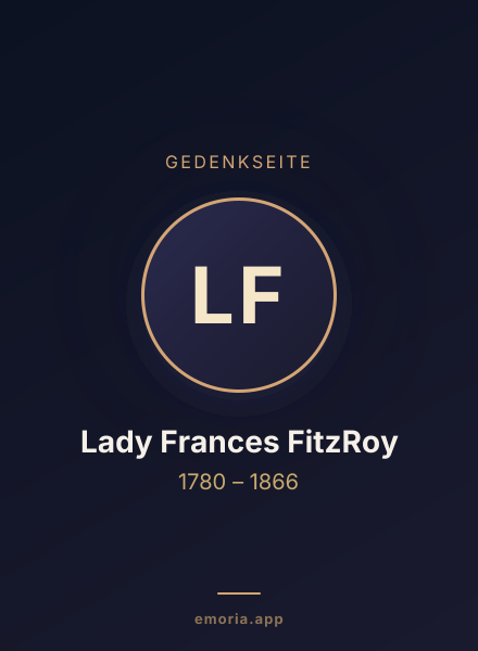 Gedenkportrait von Lady Frances FitzRoy