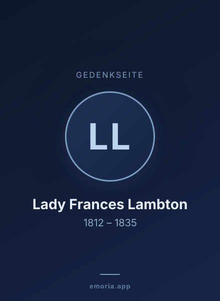 Gedenkportrait von Lady Frances Lambton