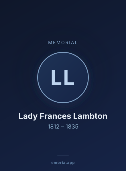 Memorial portrait of Lady Frances Lambton