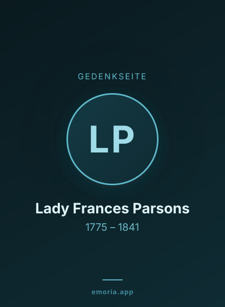 Gedenkportrait von Lady Frances Parsons