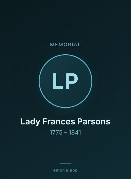 Memorial portrait of Lady Frances Parsons