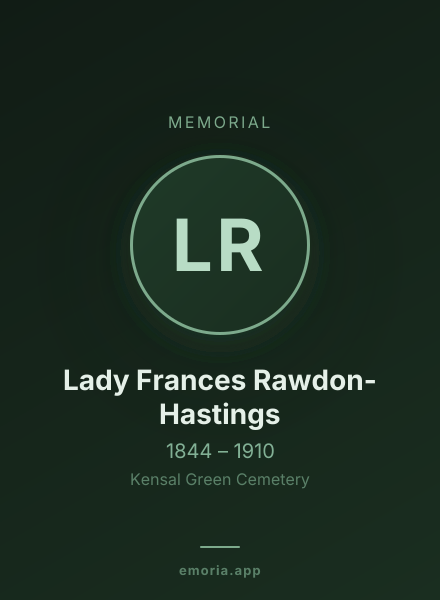 Memorial portrait of Lady Frances Rawdon-Hastings