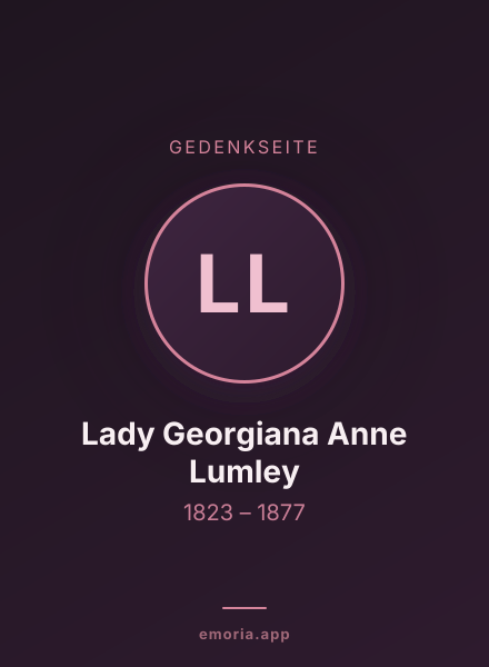 Gedenkportrait von Lady Georgiana Anne Lumley