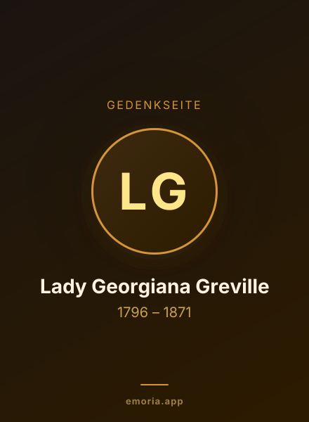 Gedenkportrait von Lady Georgiana Greville