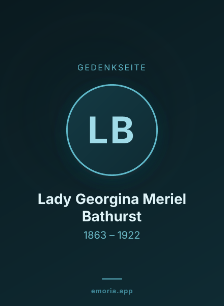Gedenkportrait von Lady Georgina Meriel Bathurst