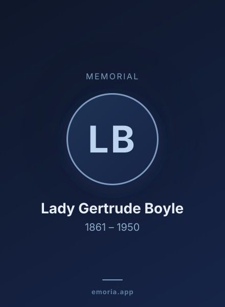 Memorial portrait of Lady Gertrude Boyle