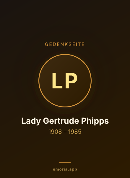 Gedenkportrait von Lady Gertrude Phipps