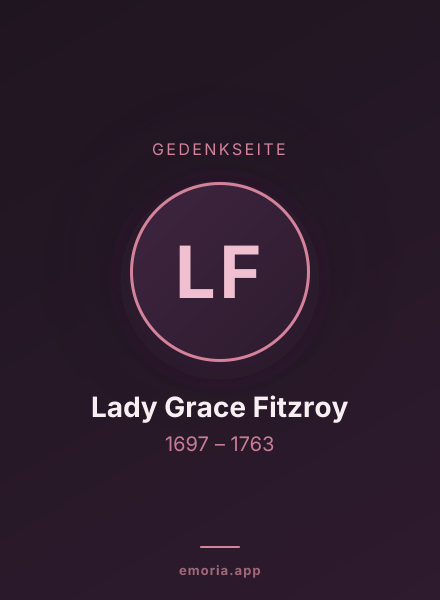 Gedenkportrait von Lady Grace Fitzroy