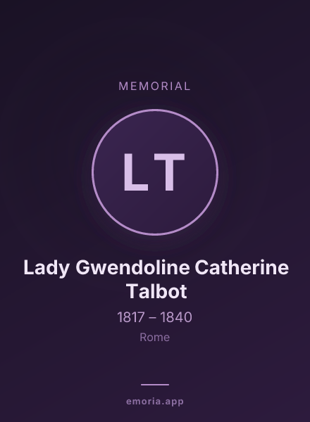 Memorial portrait of Lady Gwendoline Catherine Talbot