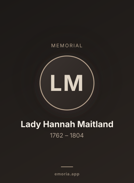 Memorial portrait of Lady Hannah Maitland