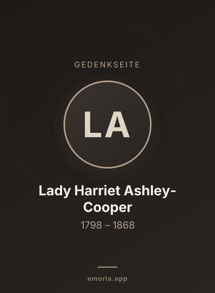 Gedenkportrait von Lady Harriet Ashley-Cooper