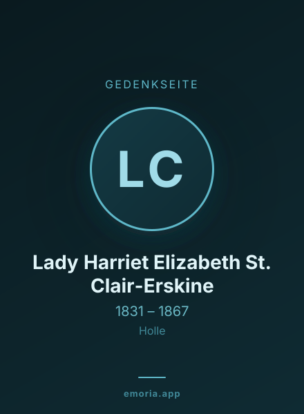 Gedenkportrait von Lady Harriet Elizabeth St. Clair-Erskine