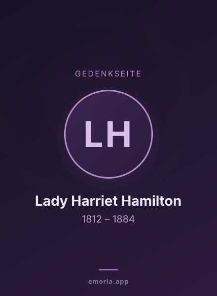 Gedenkportrait von Lady Harriet Hamilton