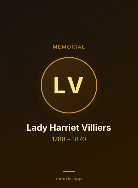 Memorial portrait of Lady Harriet Villiers