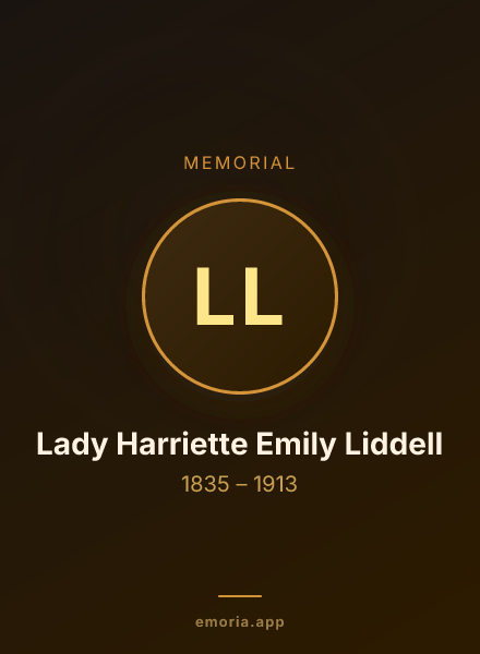 Memorial portrait of Lady Harriette Emily Liddell