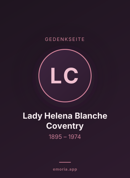 Gedenkportrait von Lady Helena Blanche Coventry